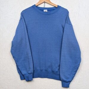 VTG BVD Sweatshirt Men's L Royal Blue Blank Crewneck Streetwear Made in USA 90s